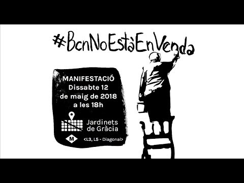 Dissabte 12 de maig, a les 18h, Jardinets de Gràcia. Manifestació #BcnNoEstàEnVenda .Manifest:Durant els últims 40 anys Barcelona s?ha anat construint amb errors i encerts presidits per dos factors fonamentals: d?una banda l?especulació immobiliària i, de l?altra, la lluita dels barris per una ciutat digna i cosmopolita, que atresora una llarga història per a la supervivència de la ciutat i la seva gent. El 2018, aquesta cobdícia no té fre i assistim a un agreujament progressiu de la situació. El model de gentrificació de la ciutat expulsa al veïnat dels barris, fomentant la sobre-explotació turística de Barcelona com succeeix a altres ciutats. Ens plantem i diem prou!Davant d?aquesta situació, que porta al col·lapse de la ciutat, cal que les veïnes i veïns aixequem la nostra veu i ens seguim organitzant, unint les nostres forces per barrar el pas als ?enemics de la ciutat?. El dissabte 12 de maig a les 18h als Jardinets de Gràcia, manifestació: Barcelona no está en venda. Totes aquelles persones que patim les conseqüències de les polítiques neoliberals, dels fons d·inversió i dels grans tenidors que controlen la ciutat hem de sortir al carrer a deixar ben clar que els voltors no són benvinguts a Barcelona. Nosaltres hem decidit lluitar per quedar-nos als nostres barris, i no pararem de lluitar fins a aconseguir que la ciutat sigui per viure-hi dignament i no per especular amb els barris i les nostres vides.Per tot això, exigim a les administracions i ens comprometem a lluitar per:- Derogar l·actual LAU. Assegurar contractes estables, amb renovació automàtica excepte quan hi hagi necessitat familiar de primer grau de la propietat. Cap desnonament més sense alternativa habitacional. Acabar amb els privilegis fiscals de les SOCIMIS, que no paguen impost de societats. Multar i expropiar tots els habitatges en mans de grans propietaris que hagin romangut buits durant 2 anys, per fer habitatge públic de lloguer.- Derogar les reformes laborals que han promogut la inestabilitat i l·augment dels treballs precaris, mal remunerats, sense drets laborals i amb retallades dels drets socials.- Un turisme respectuós amb la convivència veïnal.- Un espai públic per gaudir de la ciutat i conviure, no per fer negoci.- Aturar la destrucció del comerç de proximitat.- Aturar la destrucció del medi ambient per la contaminació que generen els vehicles privats i els creuers del port i promoure el transport públic eficient i no contaminant, i els mitjans alternatius com la bicicleta.- Polítiques actives i decidides d?igualtat de gènere.- Derogar la llei mordassa que reprimeix a les que lluiten pels drets polítics, socials i laborals.Ens veiem el dissabte 12 de maig a les 18h a Jardinets de Gràcia!Juntes, ho podem tot!